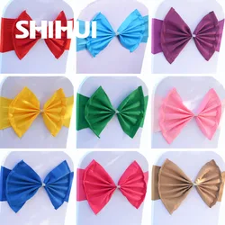Chair Sashes Tie Satin Knot Cover Back Ribbon Rustic Seat Belt Bow For Hotel Banquet Wedding Party Event Kindergarten Decoration