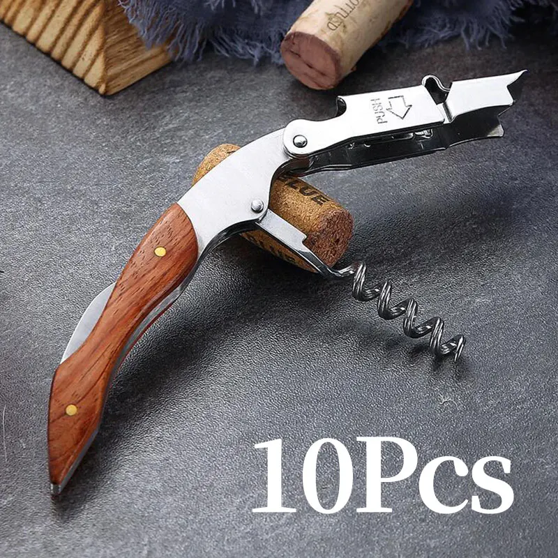 Free custom your logo/text/name Luxury Wine Opener Wood Handle Corkscrew Multifunction Bottle Opener Bar Tool Winery Gifts mini spatula Kitchen Tools & Gadgets