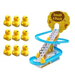 Jouet d'escalade de canard électrique, montagnes russes pour enfants, ensemble de jouets, musique légère électrique, jouet de piste d'escalier 