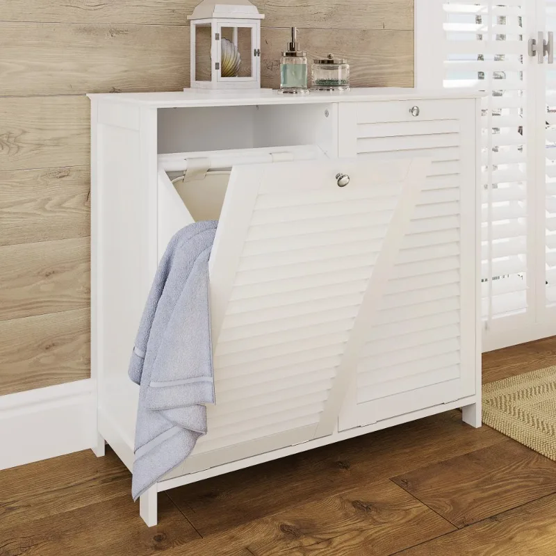 

RiverRidge Home Ellsworth Double Tilt-Out Laundry Hamper, White