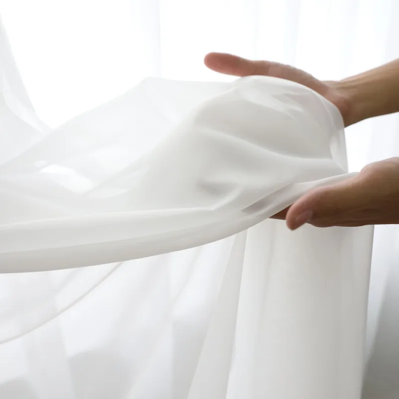 White Curtains Modern Solid Color Sheer Curtains Living Room Bedroom Balcony Transparent Window Blinds Wedding Decor sheer curtains,window curtains,decor curtains,light filtering curtains