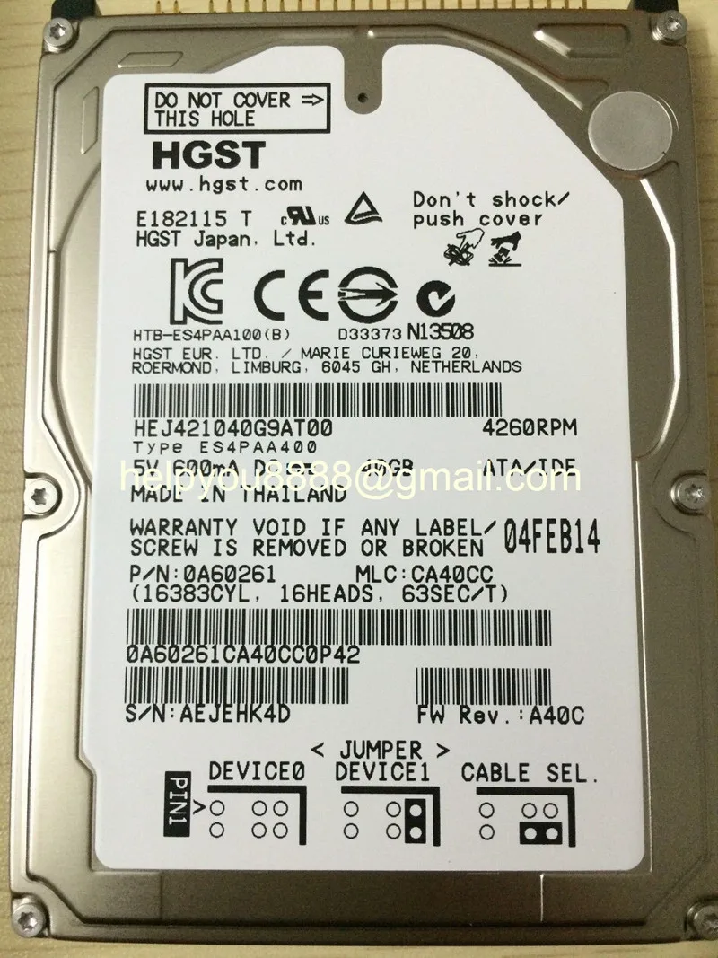 Оригинальный новый жесткий диск HEJ421040G9AT00 40 ГБ для VW автомобильные HDD