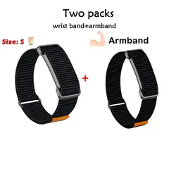 Nylon Woven Bicep Strap - Soft, Breathable Fitness Tracker Replacement Band (2 - Pack) - Google Fitbit Air (1Wrist 1 Arm)