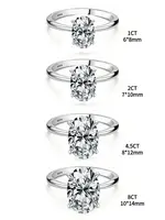 Bague en argent Sterling 925 en Zircon 1-8CT, magnifique bague ovale brillante en pierre pour femmes, fiançailles, mariage, luxe, bijoux fins de haute qualité 5