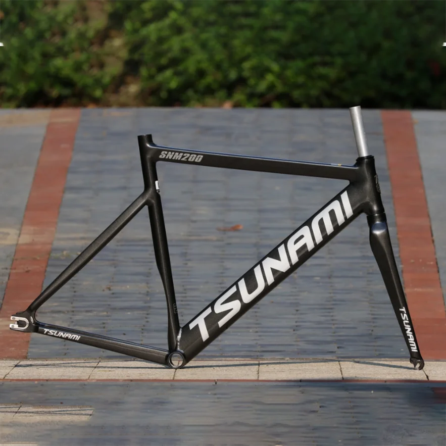 TSUNAMI SNM200 完成車 引取り限定 シングルスピード固定ギアフレームとフォーク,黒色,バイク全体