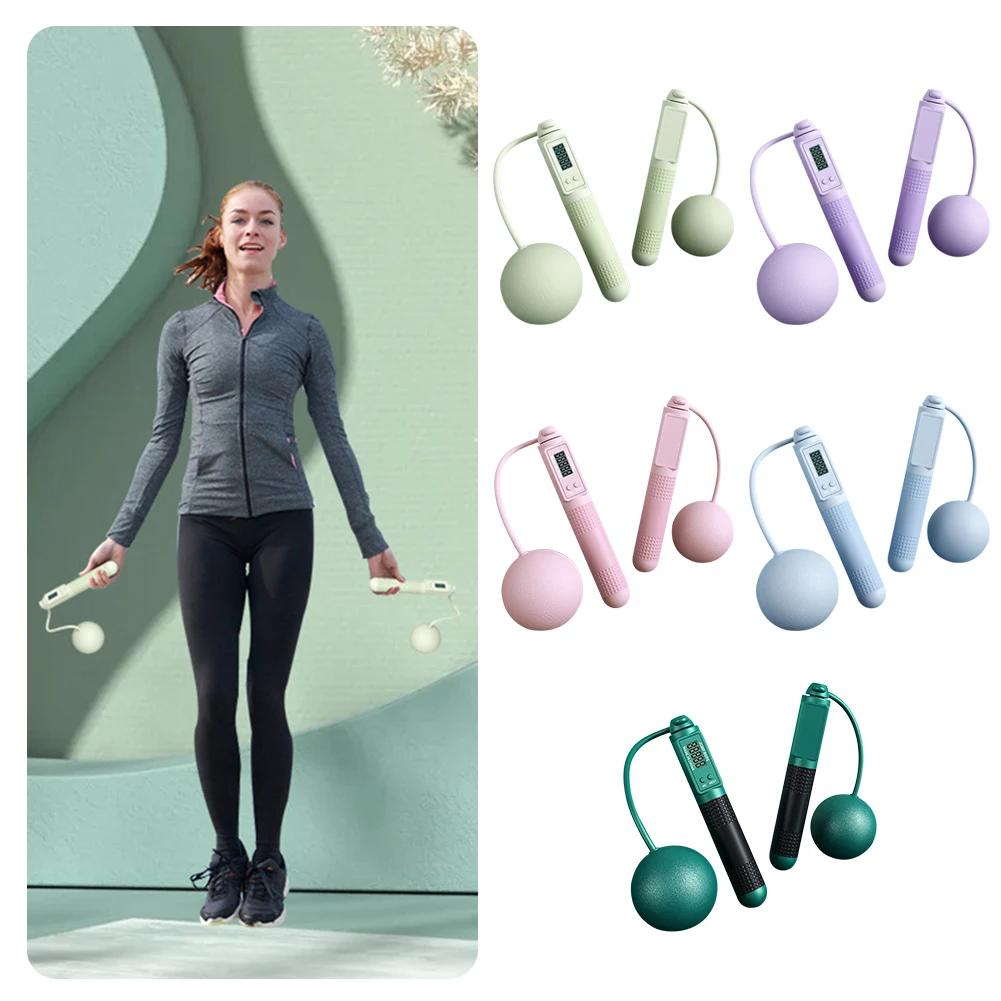 Cordless Digital Skip Rope Anti Skid Handle Silicone Counting Skipping