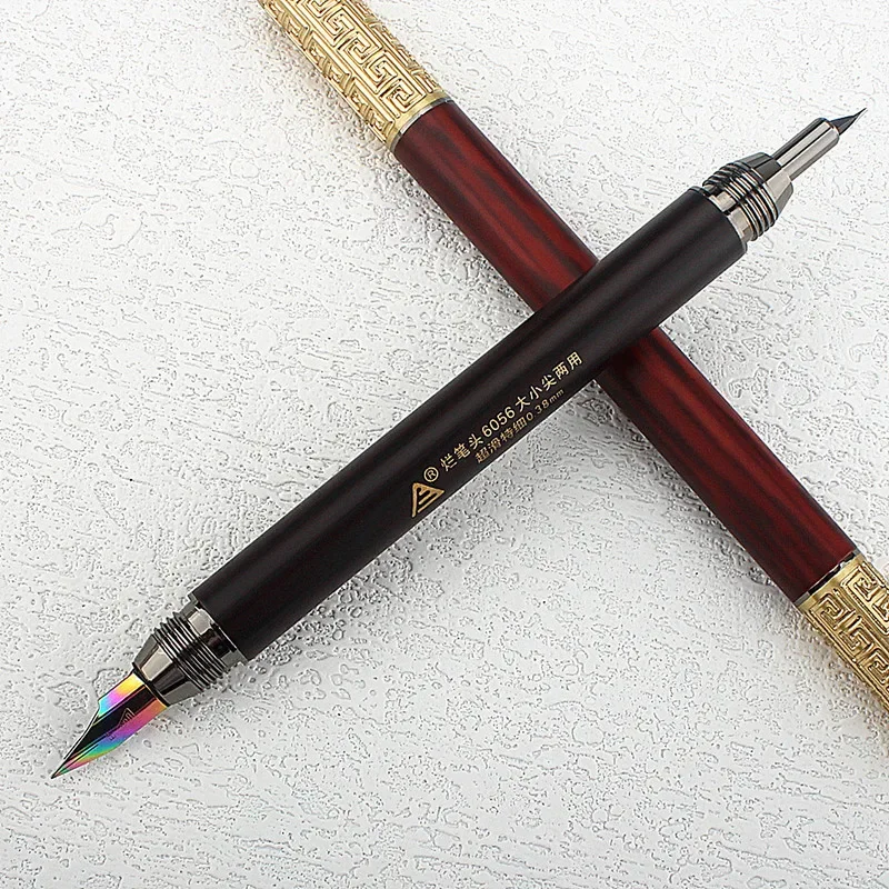 New Fountain Pen EF Nib 0.38mm Metal Matte Black Writing Ink Pen  Double Headed Pen Tip Caliber 3.4MM for Students Gifts 3