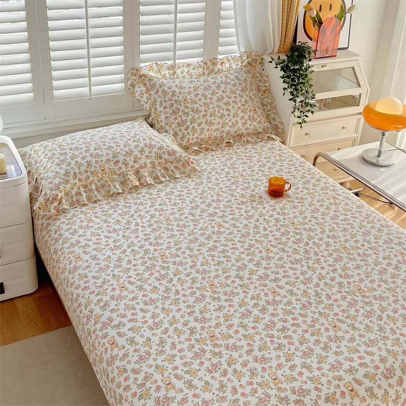 Bonenjoy 100% Cotton Bedsheet Print Fitted Sheets Bed 90/100/120/150/180/200cm Covers Home Bed Linen sabanas (No Pillowcase) 3