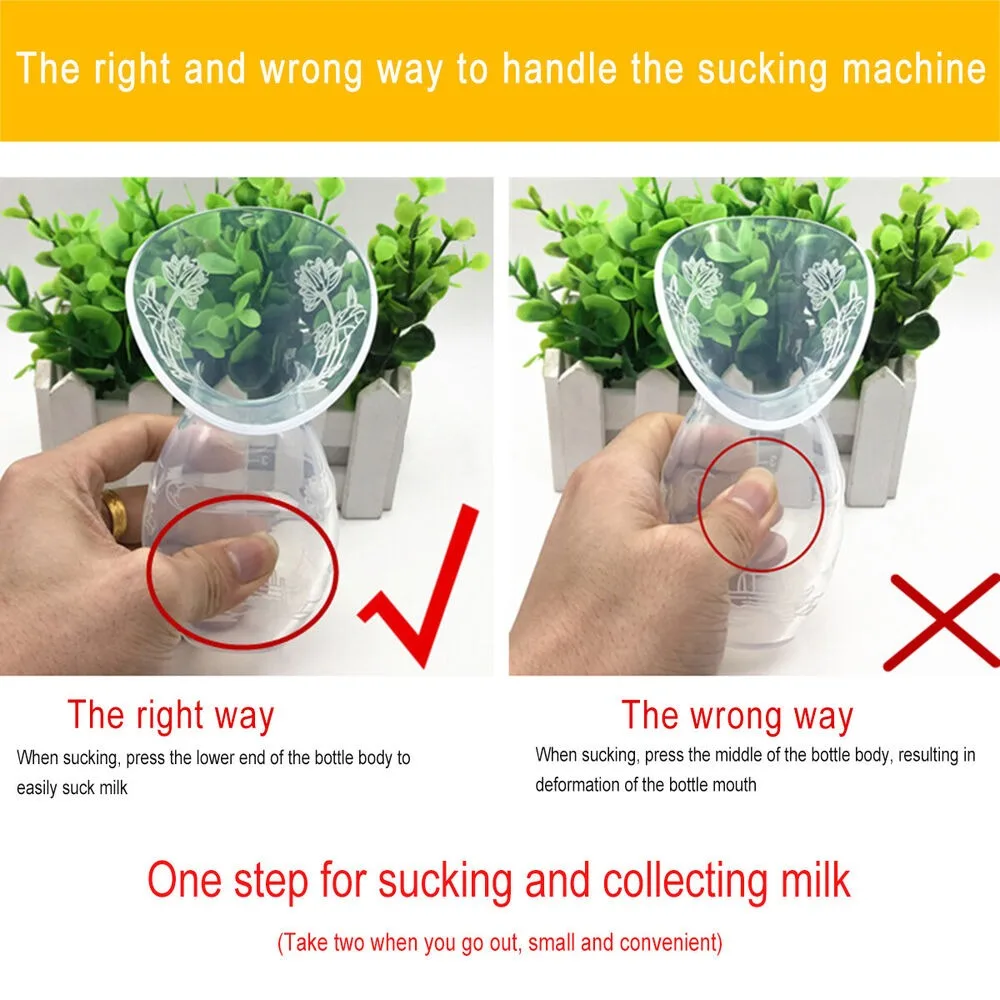 Sucking Silicone Pumps Manual Breast Milk Pump Baby Breastfeeding Breast Collector One-handed breast pump breast milk catcher