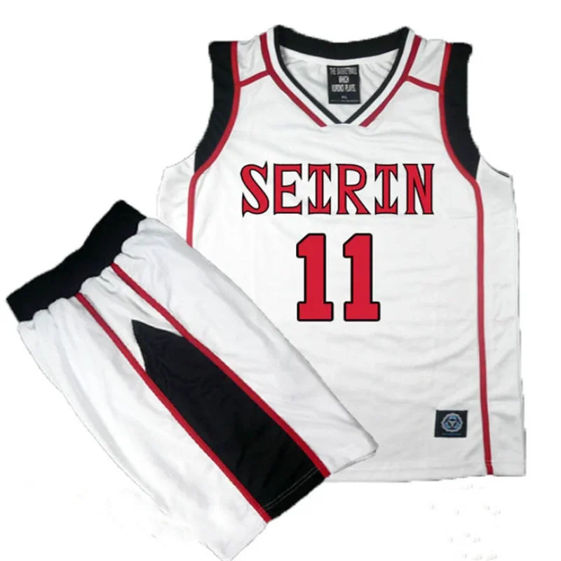 3D Anime Kuroko no Basuke Basket Cosplay SEIRIN School Basketball Uniform Men Jersey Black Sportswear T-shirt Shorts Set