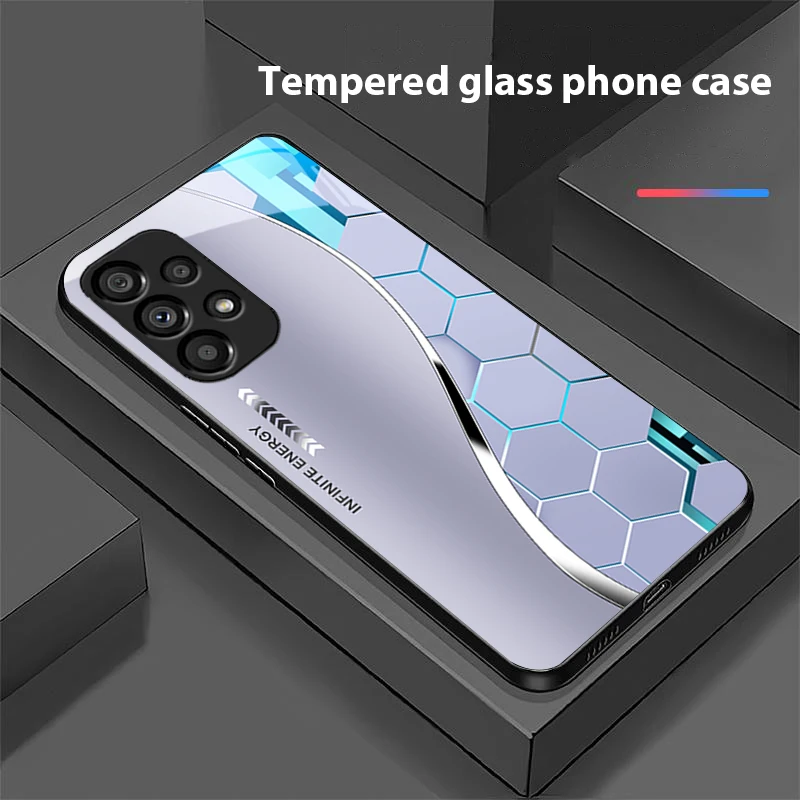 Sci-Fi Silver White Black Tempered Glass Phone Case - Hard Shell Design