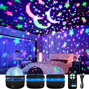 Starry Sky Projector Light Remote Control Rotating Aurora Galaxy LED Spotlight USB Plug-in Magic Ball Stage KTV Atmosphere Decor 1