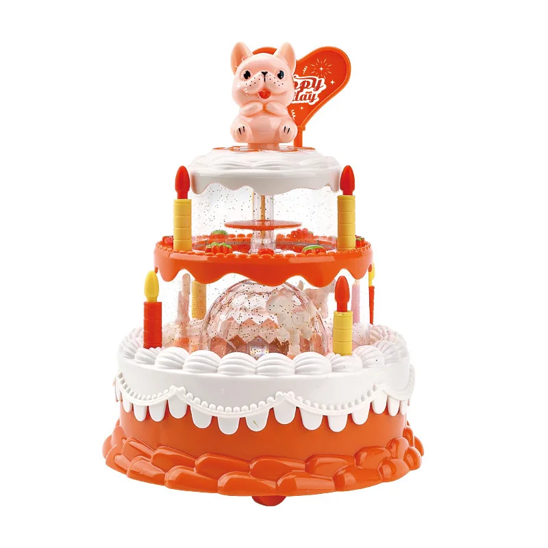 Electric birthday candle simulation cake dazzling music light kids boy girl electric toys