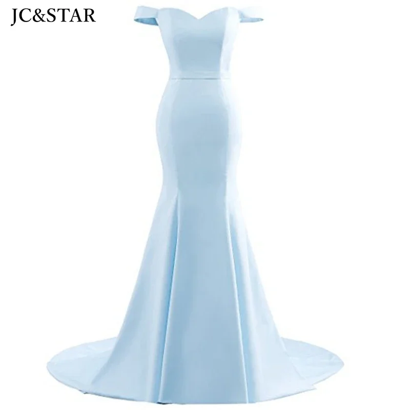 royal blue bridesmaid dresses mermaid vestidos de fiesta para bodas satin v neck Off the Shoulder short sleeves sexy Prom Gowns