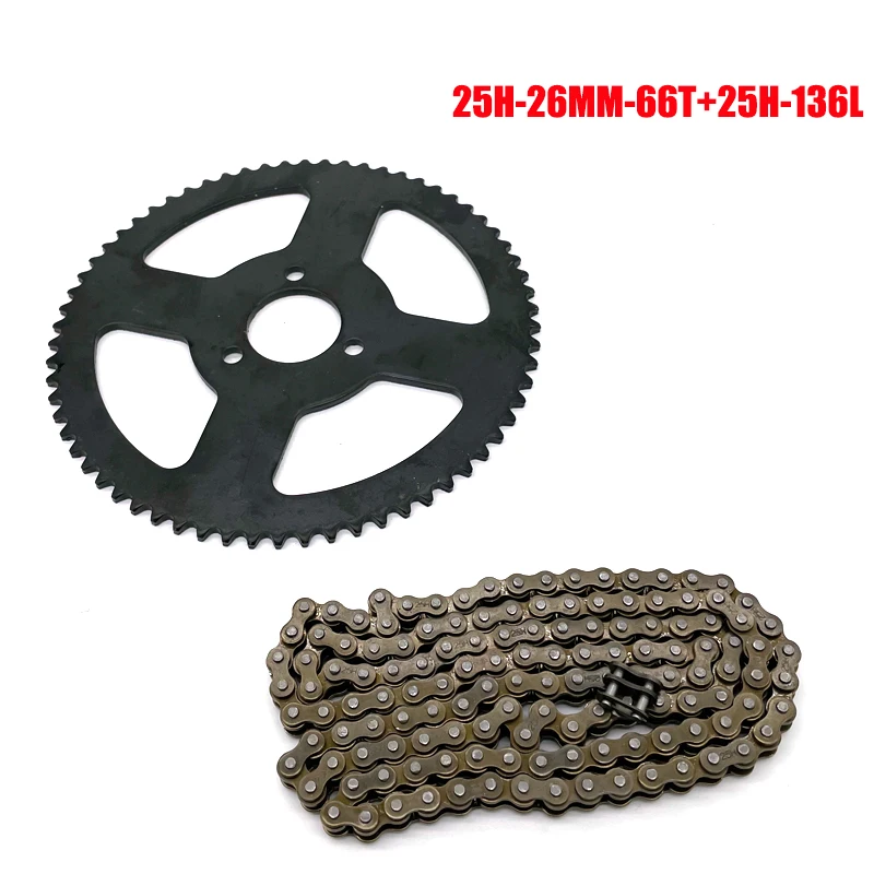 Motorcycle Chain Sprocket 92T 80T 70T 68T 66T 65T 64T 55T 47T 25H 26mm 29mm 54mm Rear Sprocket 136L Chain For Mini Moto ATV Dirt Pit Pocket Bike 47CC 49CC