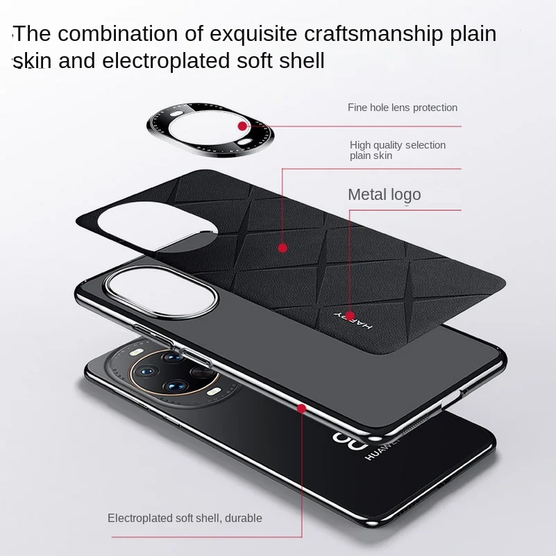 Luxury Plain Leather Case with Camera Lens Protection - Hard Slim Good Texture Cover