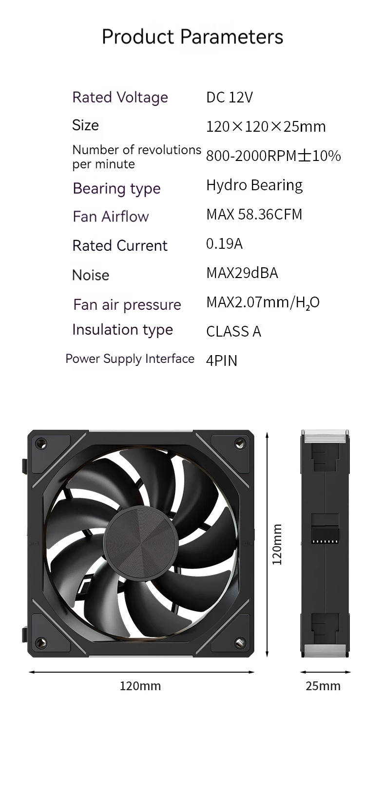 JM-5 High Performance PC Case Fan Strong Heat Dissipation Cooling Case Fans Comp