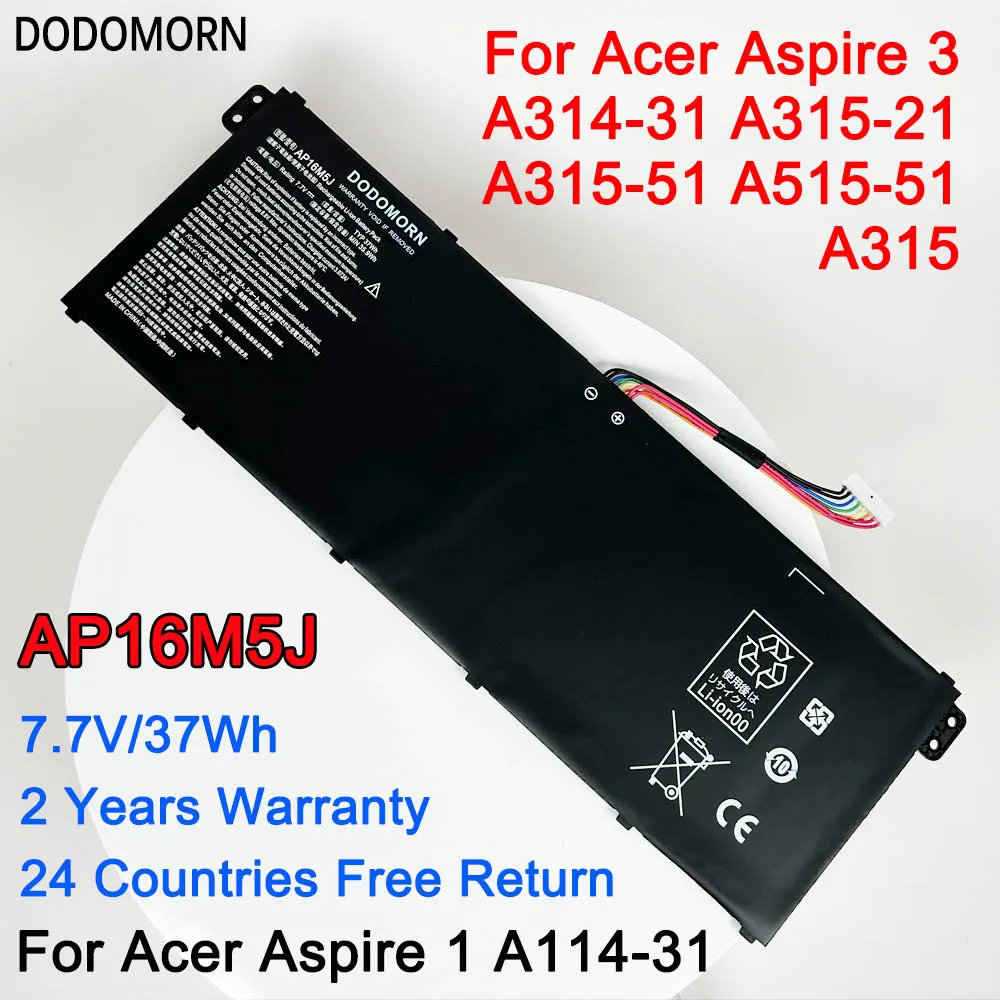 DODOMORN batería AP16M5J de 7,7 V para portátil Acer Aspire 1, A114 31 ...