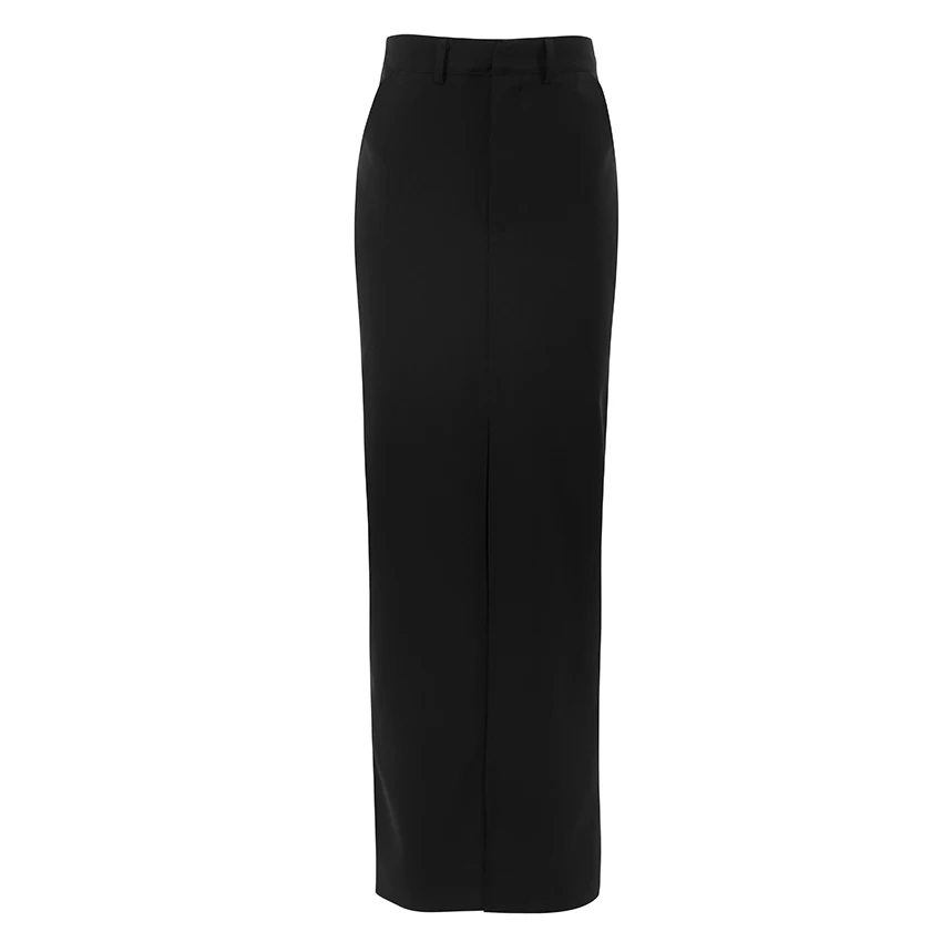 Black Office Long Skirt Women Straight Skirts Office Cotton Long