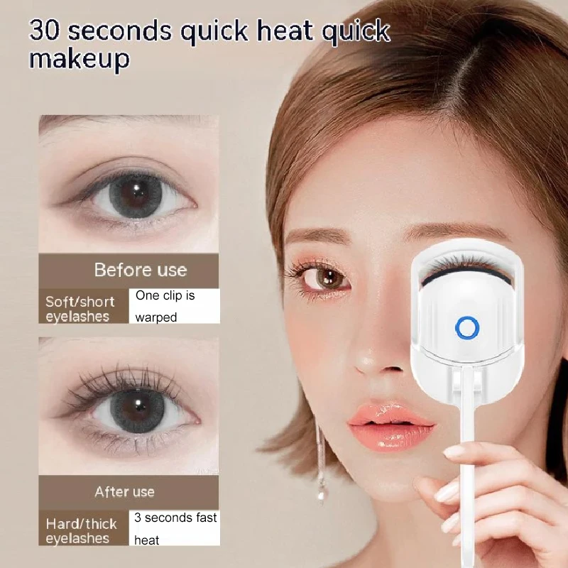 Portable Electric Heated Eyelash Curler Comb Eye Lash Perm Long Lasting Eyelashes Curls Thermal Eyelash Curler Makeup Tools