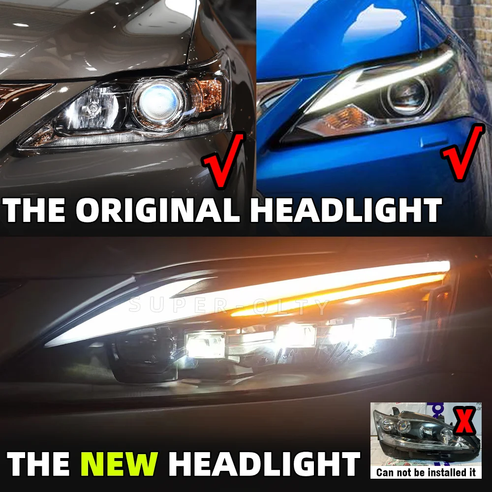 For Lexus CT200h 2011-2017- Headlights LED Head lamps LED Dual