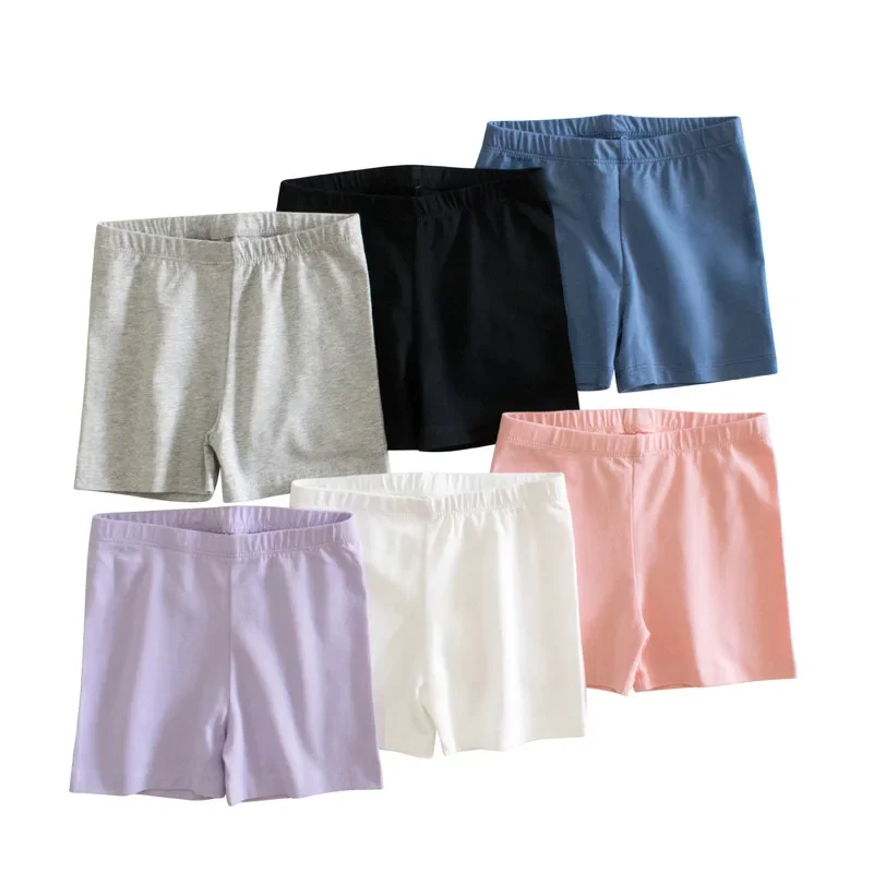 Kids Shorts Kids Trousers Girls Summer Thin Leggings Solid Color Safety Pants Skinny Baby Outer Wear