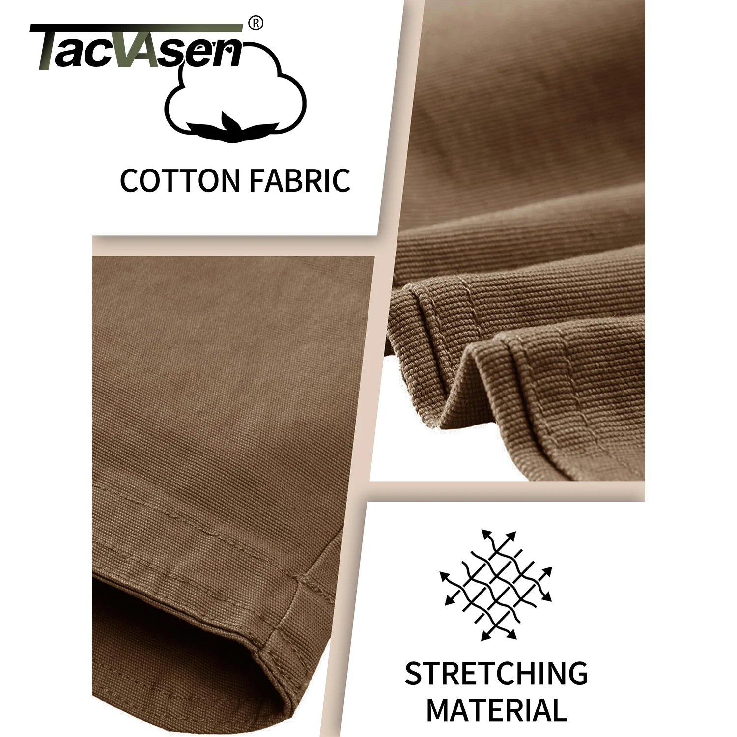 Cotton Work Pants TACVASEN IX9 City Cargo Pants Mens Multi Pockets Cotton Stretch Casual Trousers Outdoor Training Hiking Male