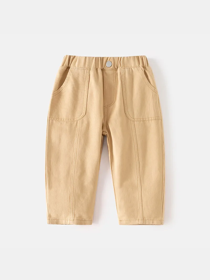 Girls Casual Solid Color Trousers Thin Style