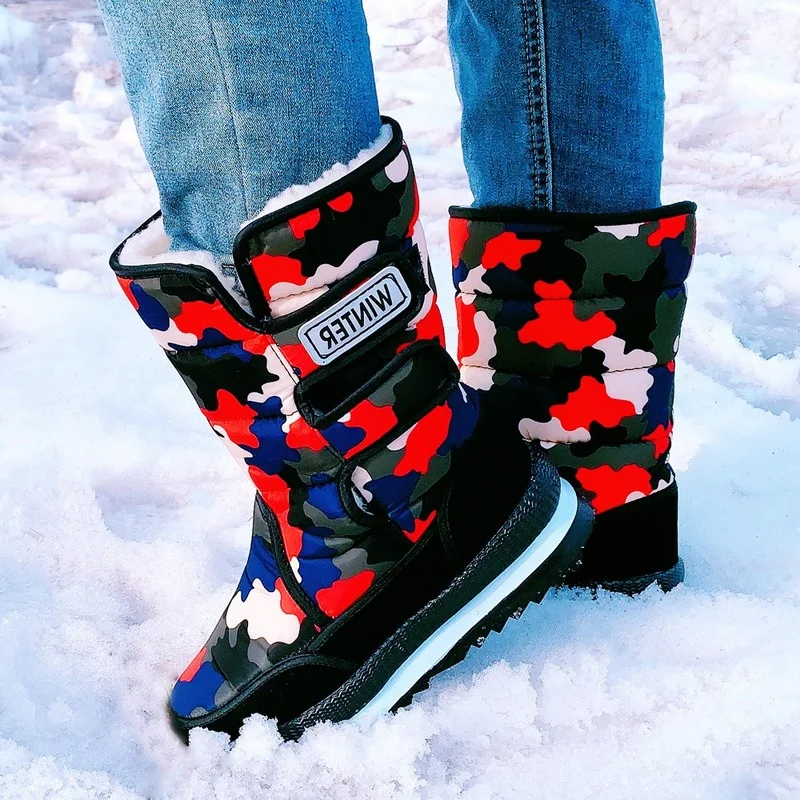 

Women Snow Boots Platform Winter Boots Thick Plush Waterproof Non-slip Boots Fashion Women Winter Shoes Warm Fur Botas mujer