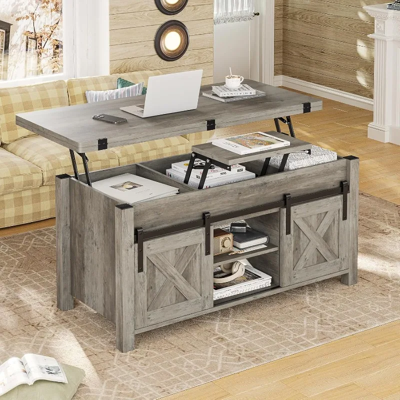 SEDETA Lift Top Coffee Table, 4 in 1 Multi-Function Convertible Coffee Tables with Storage and Hidden Compartment 2