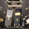Mini Classic Luxury Phone Metal Frame Dual SIM Bluetooth Dialing Voice Changer Big Keys MP3 FM Long Standby Free Case 1