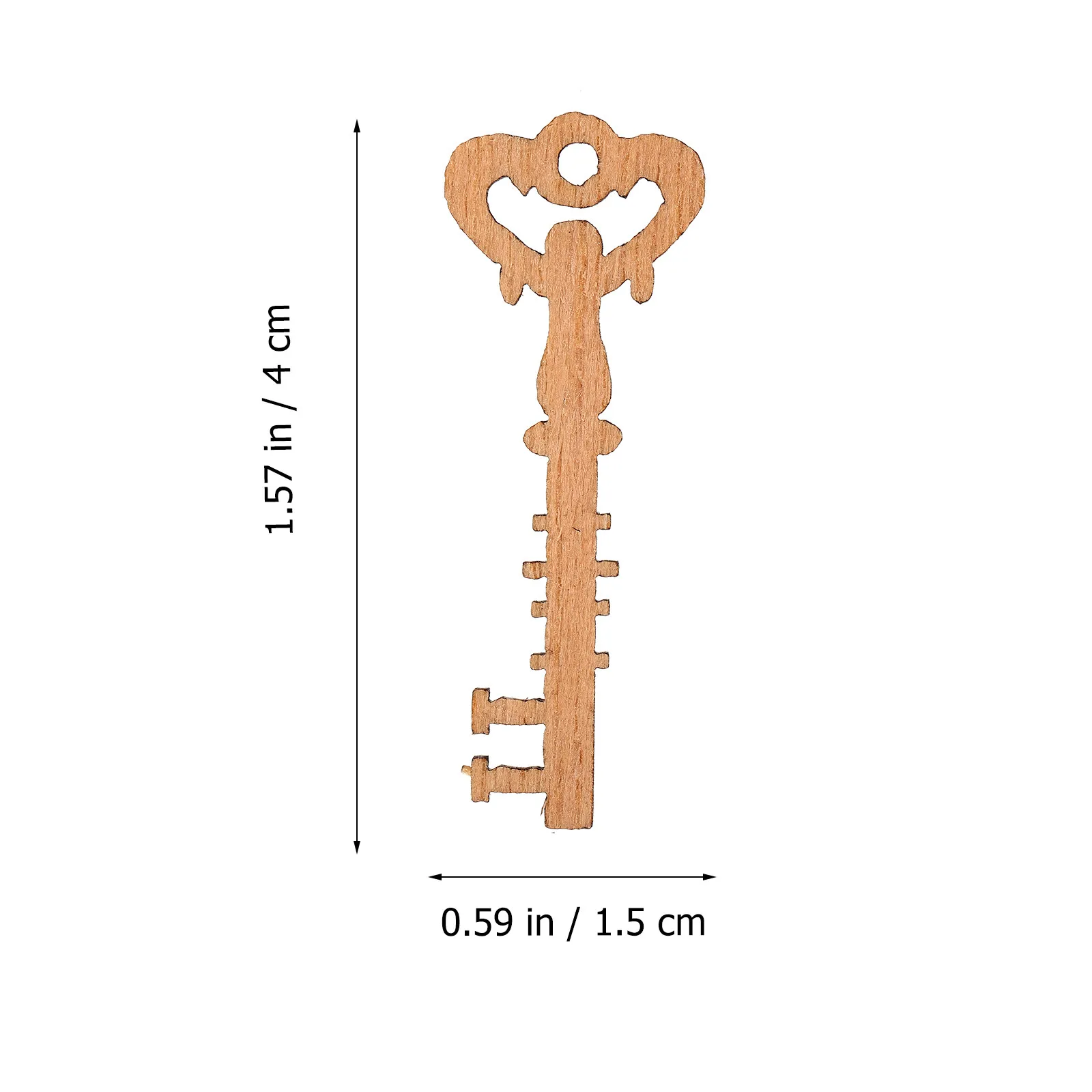 50Pcs 빈티지 나무 열쇠 장식 DIY 장식품 수공예품을위한 자연 마감 스크랩북 북마크 펜던트 액세서리