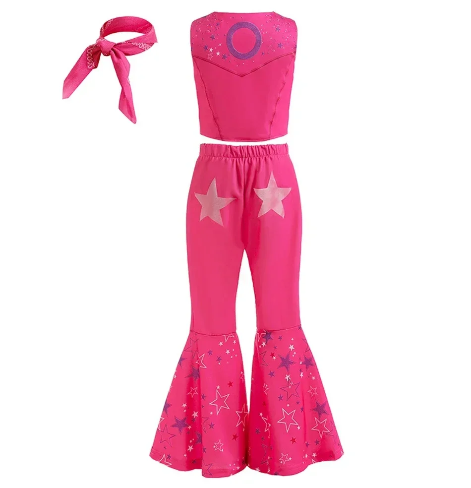 Girls Cowgirl Dress Girls Costume for Kids Girls Cosplay Birthday Party Princess Pink Halloween Carnival For Girls Top Trousers - 3