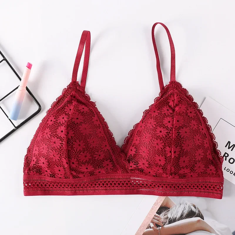 Sexy Floral Lace Bra for Women Push Up Bra Female Lingerie Breathable Bralette Fashion New Wireless Bras Brasieres Para Mujer