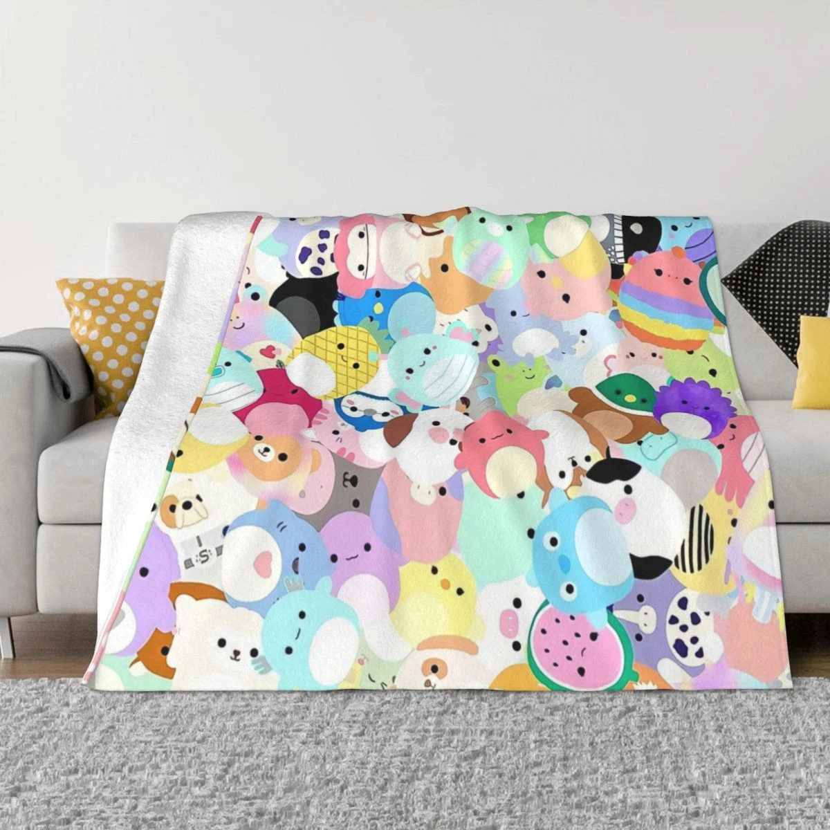 Squishmallows Chaotic Frenzy Cute Blanket Fleece Winter Multifunction