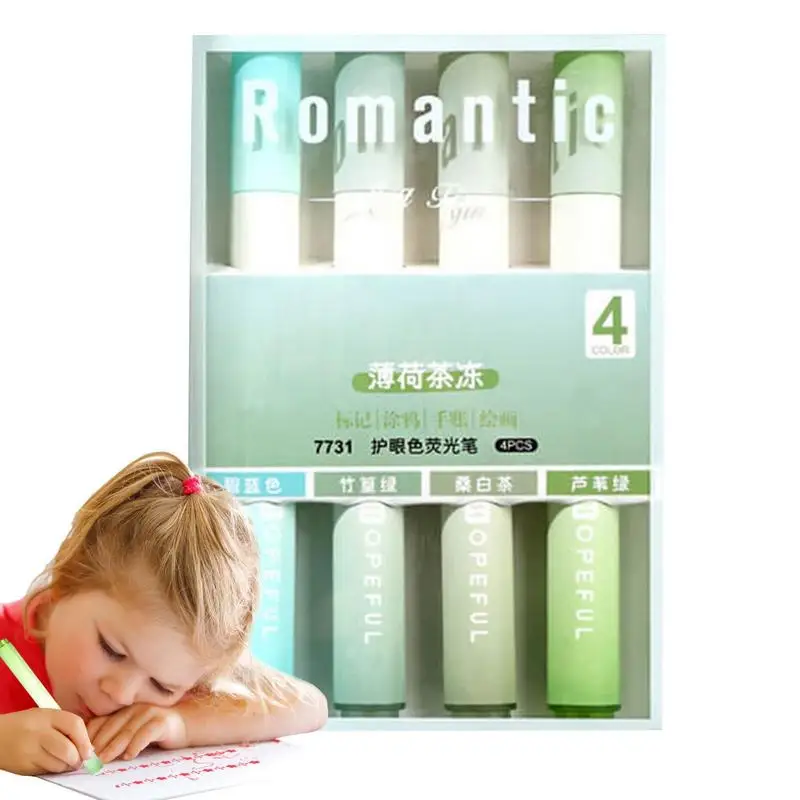 

Morandi Highlighters Markers Pens 4Pcs Kawaii Cute Highlighters For School Supplies Aesthetic Stationery For Office Study