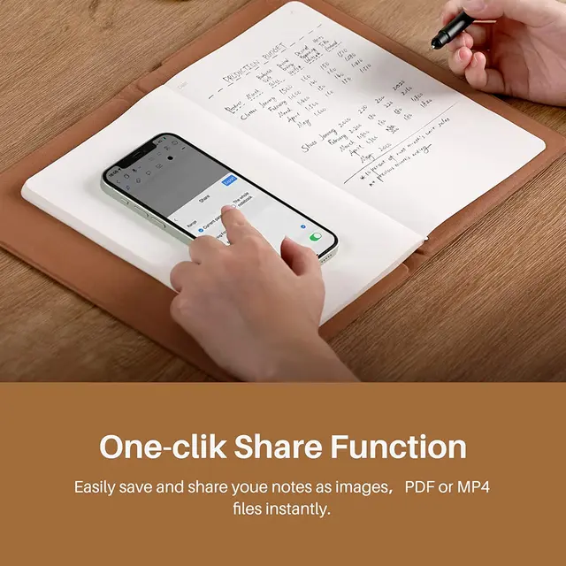 Smart Notebook Huion Note X10 Wireless Graphics Tablet Electronic Draft Notepad 50 Pages Support iOS ipadOS Android 3
