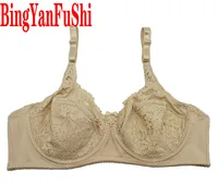 Sexy dentelle femmes soutien-gorge haut pleine tasse minimiseur Floral grande poitrine grand buste bh mince rembourré coton Bralette à armatures push up soutiens-gorge C27 3