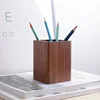 Solid wood creative pen holder black walnut desktop storage box simple Japanese study office stationery gifts 2