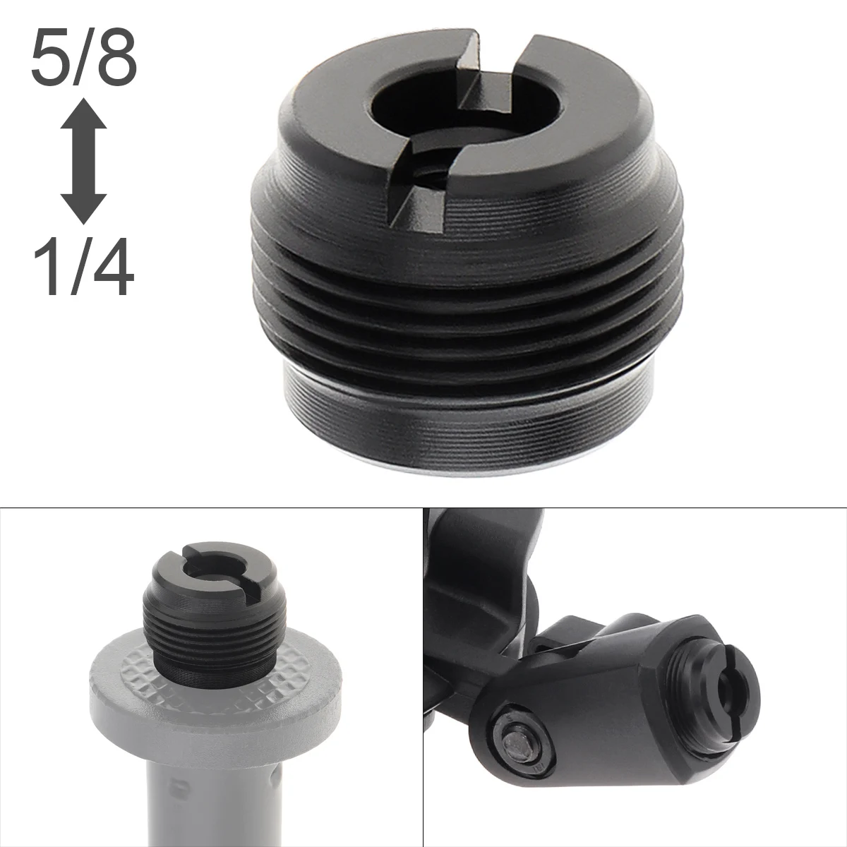 Microphone Adapter 5/8-Inch Male to 1/4-Inch Female Mic Stand