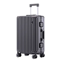 Fashion Aluminum Frame Luggage Student Trolley Case 24 