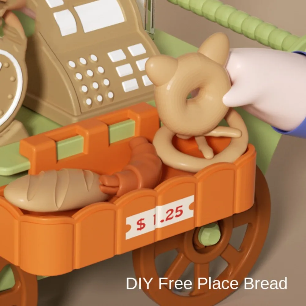 Dessert Stand Ice Cream Truck Toy Luminous DIY Mini Bread Truck Mini Colorful Children's Food Stand Truck Toy Pretend Play House 3