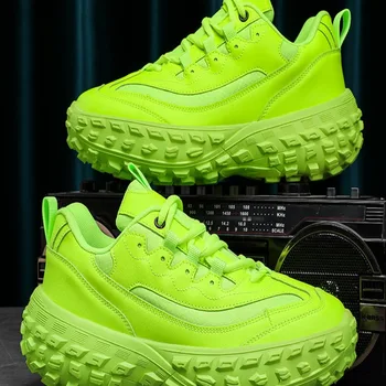 남성용 고급 프라이드 스트리트 플랫폼 스니커즈, 패셔너블한 스포츠 신발, 2024 년 여름 신상