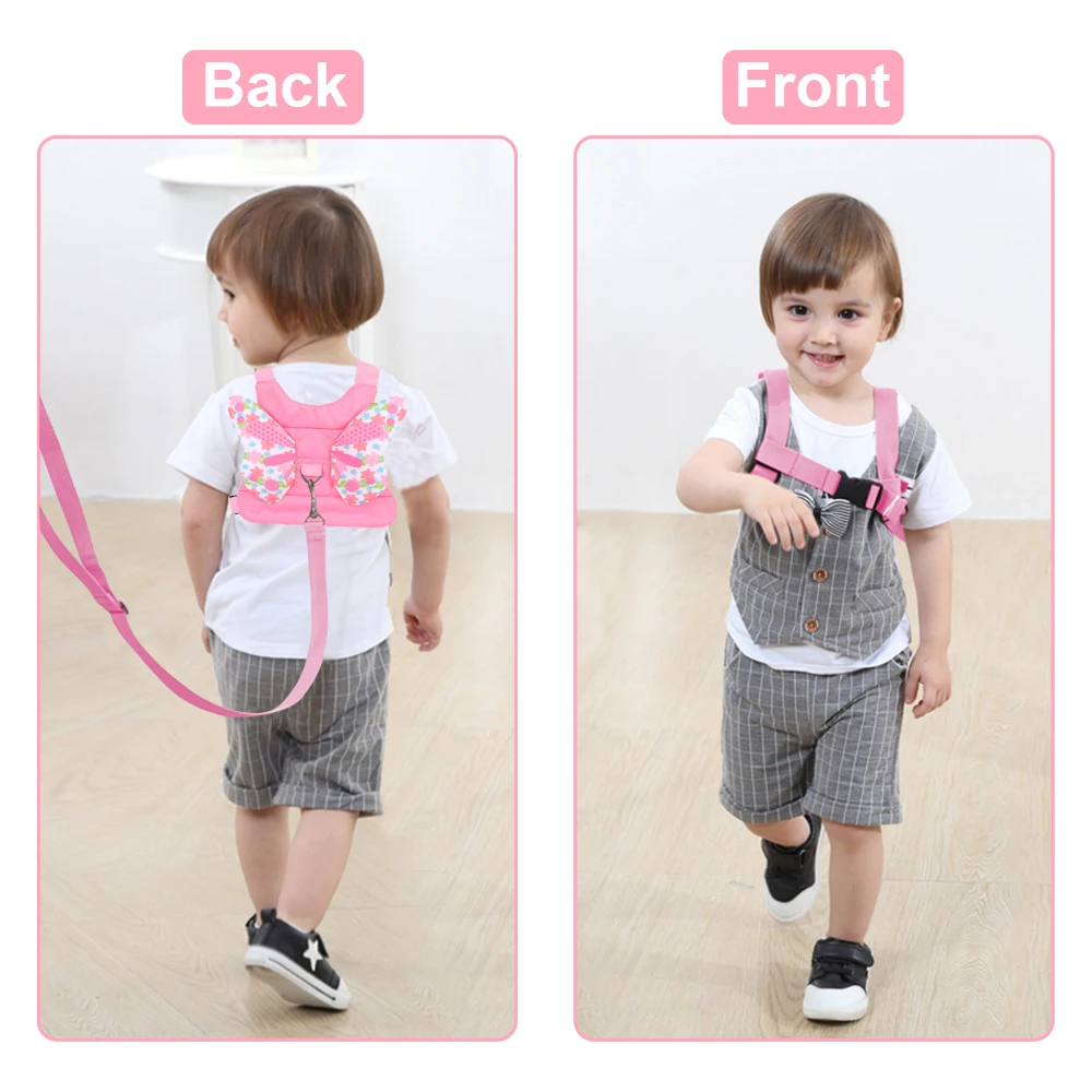 Angel Wings Baby Safety Harness Backpack Infant Carry Training Kids Walking Belts for Cute Babies Girls Pink Learning Walk Bags 4