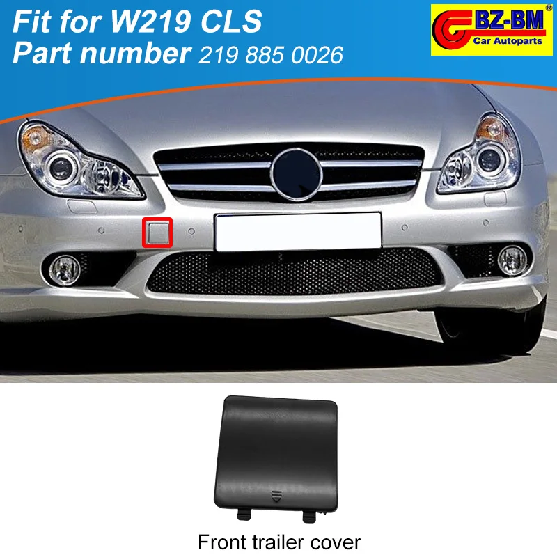 Car Front Bumper Tow Hook Trailer Cover Cap Hauling Eye Lid For Mercedes benz W219 CLS Series 2198850026