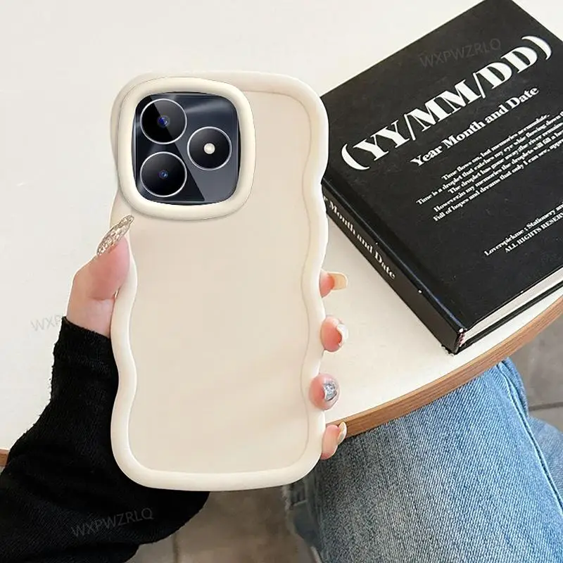 Solid Color Wave Silicone Shock-Absorbing Phone Case - Minimalist Design