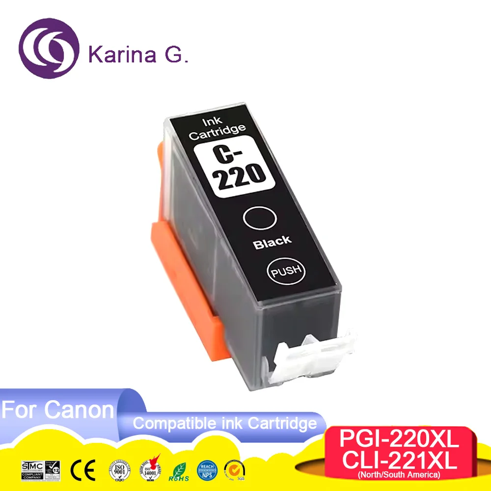 Compatible PGI-220 PGI220 CLI-221 CLI221 Color Printer Ink Cartridge for PIXMA