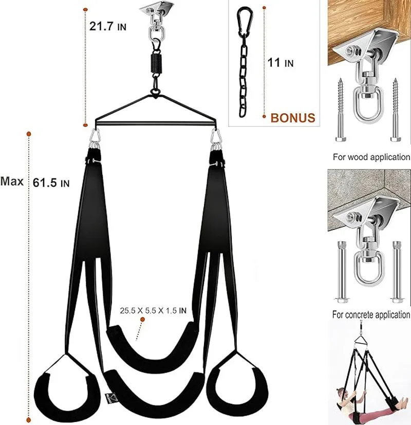 Clitoral maintenance Adult Sex Swing and 360 Degree Spinning Indoor Swivel Swing Set with Premium Paint Stand and Widened Thick