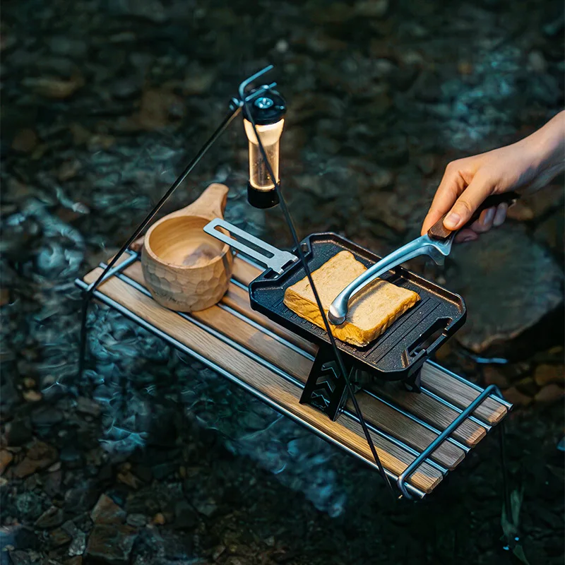 Goout Springhill Camping Grill Pan Mini Grill Pan Lightweight Iron Omelette Hot Dog Muffin Skillet Nonstick Coating
