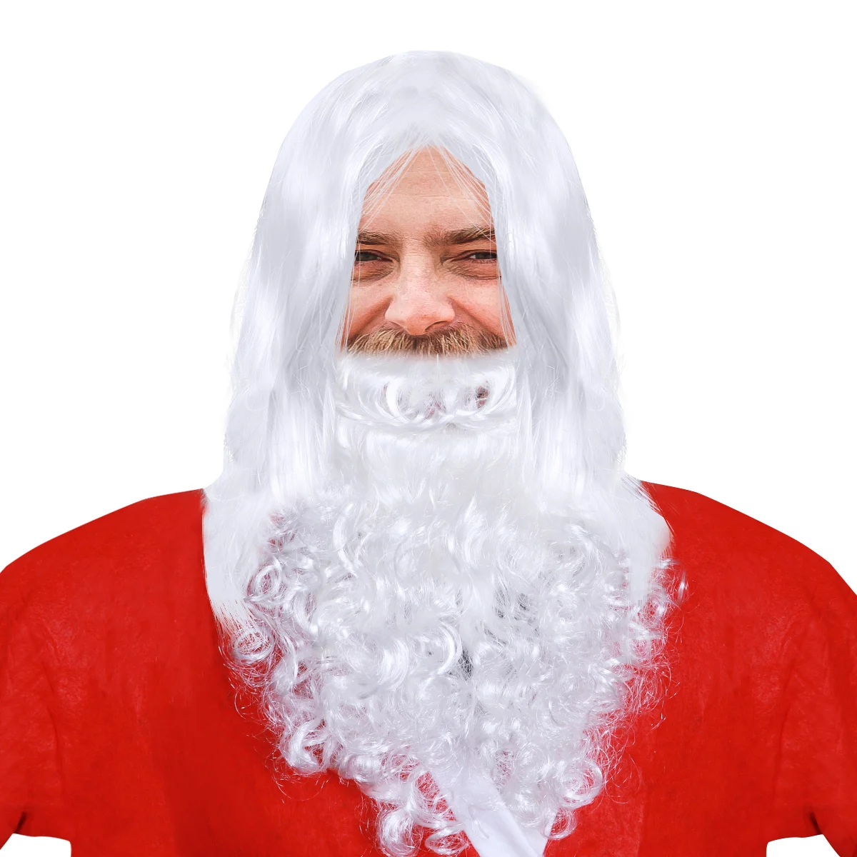 

WINOMO Deluxe White Santa Fancy Dress Costume Wizard Wig And Beard Set For Christmas Party Cosplay Santa Claus White Beard Party
